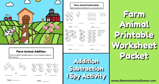 Farm Animal Addition and Subtraction Worksheets