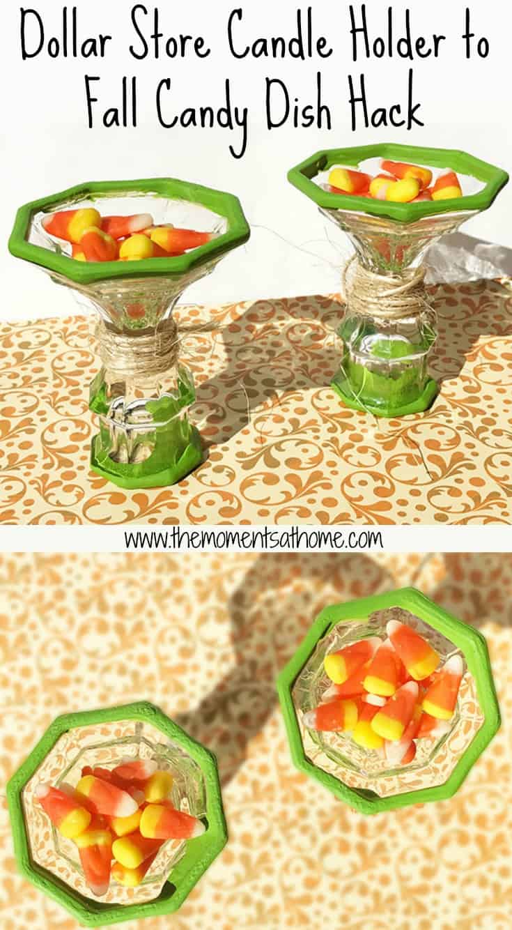 Fall desert table hack made from candlestick holders. DIY desert dish set #thanksgivingdesert #thanksgivingtable #diyfalldecor