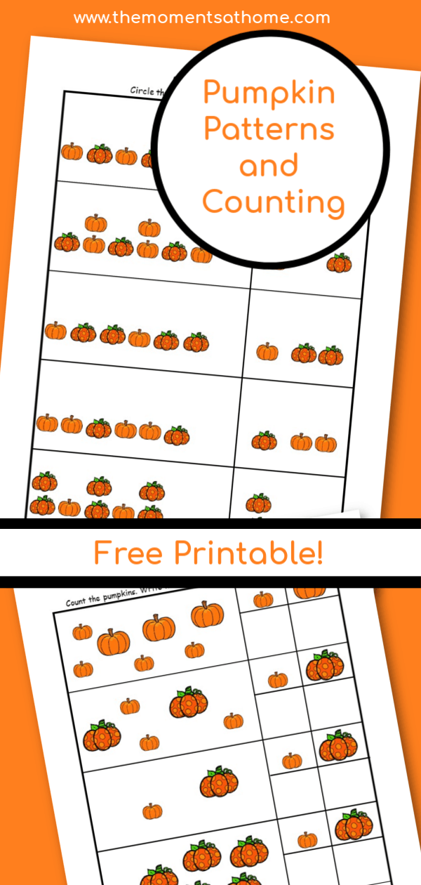 Pumpkin Math Patterns Printable Worksheets