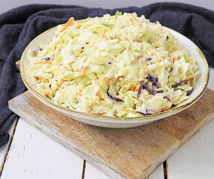 fresh paleo pineapple coleslaw in a bowl