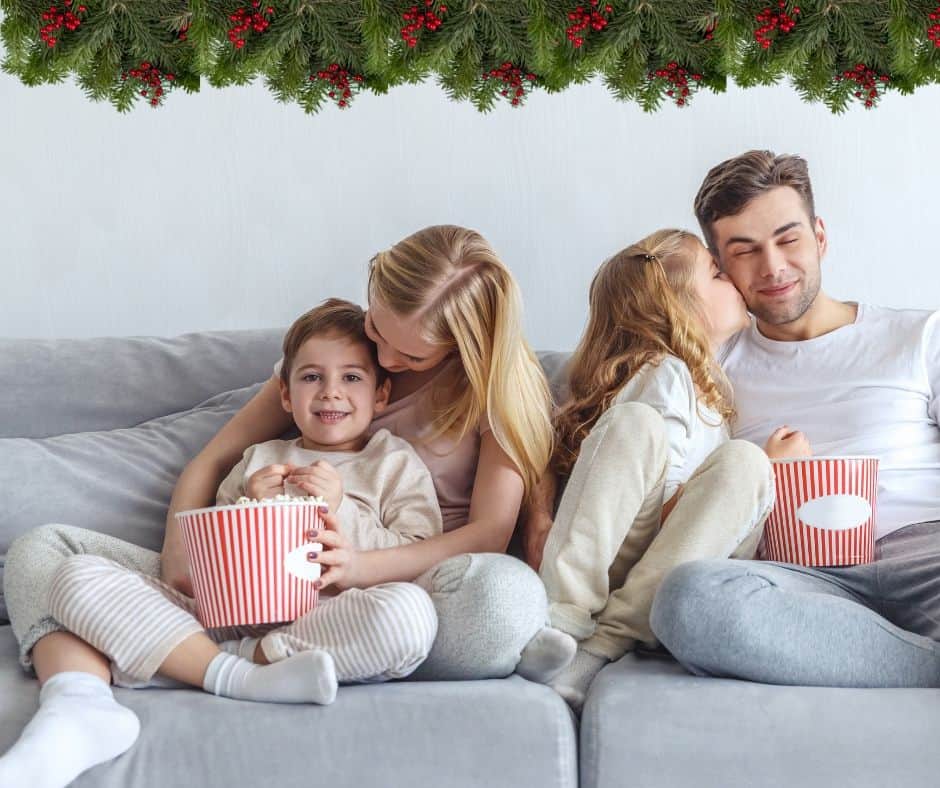 holiday family movie night is a fun tradition idea