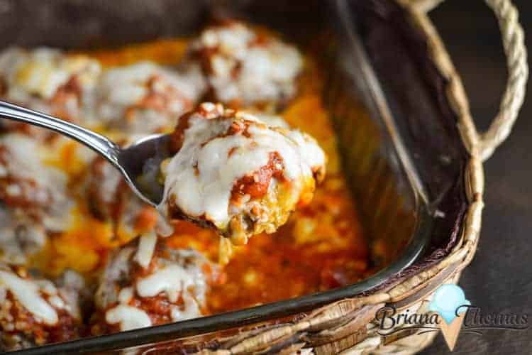 low carb Italian meatball casserole