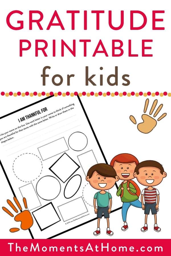 gratitude activity for kids with printable worksheet