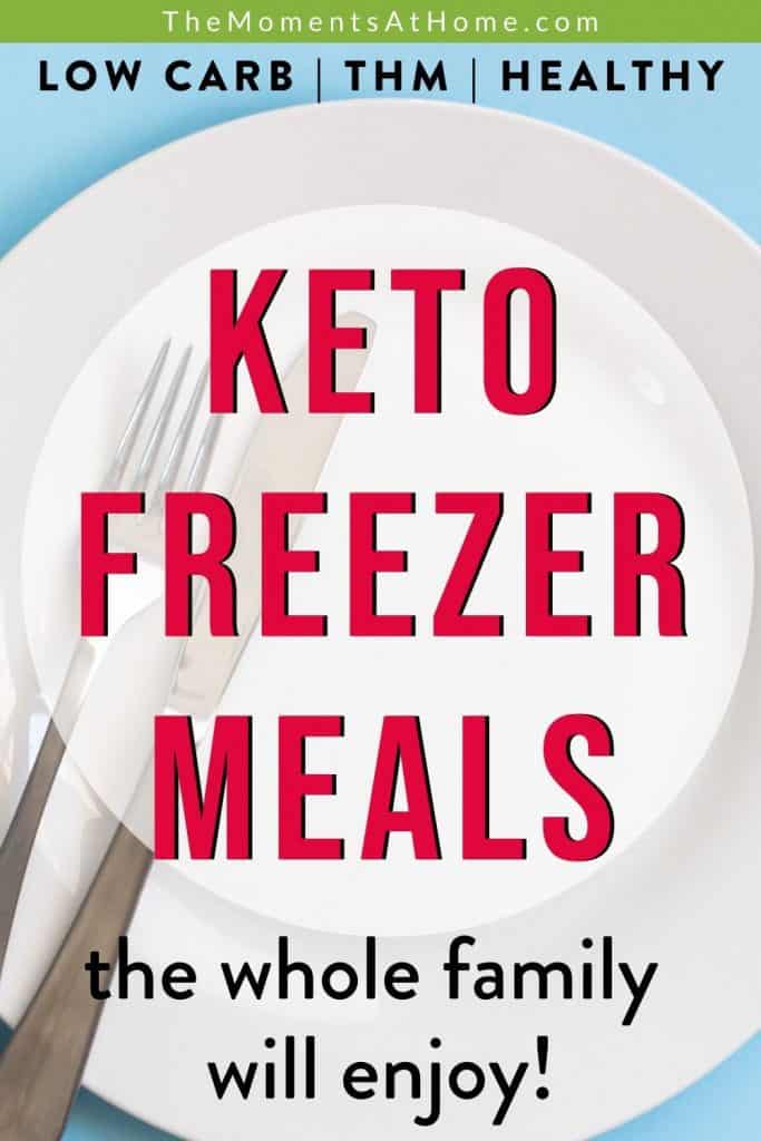 empty plate with text "keto freezer meals"