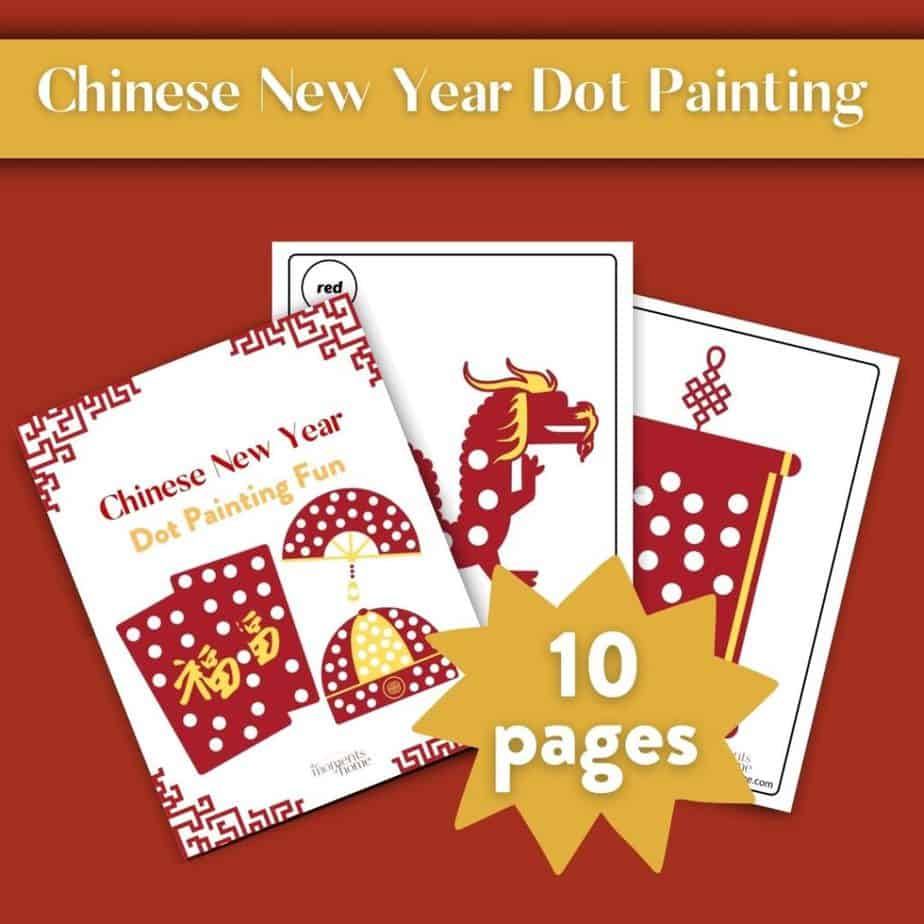 a peek at the Chinese New Year dot painting activity set
