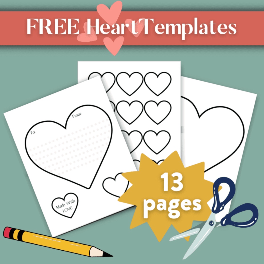 sample pages from heart template printable pack