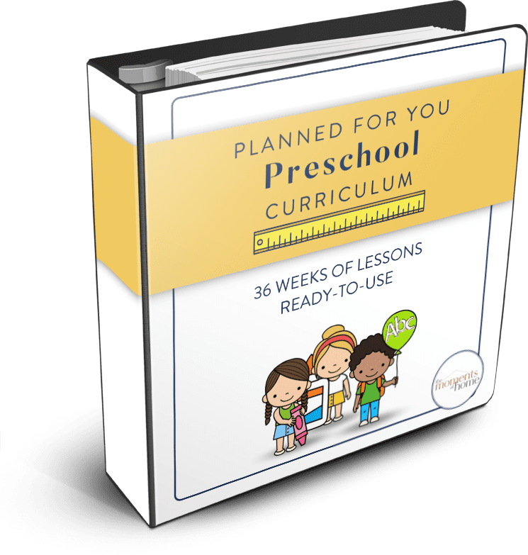 mockup of preschool curriculum in a binder